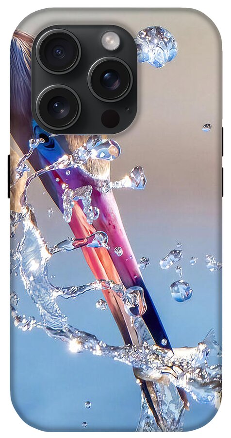 Heron Catching Its Prey in Motion - Phone Case