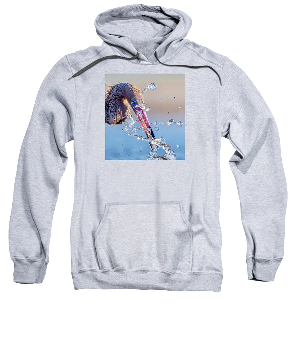 Heron Catching Its Prey in Motion - Sweatshirt