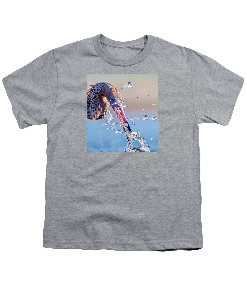Heron Catching Its Prey in Motion - Youth T-Shirt