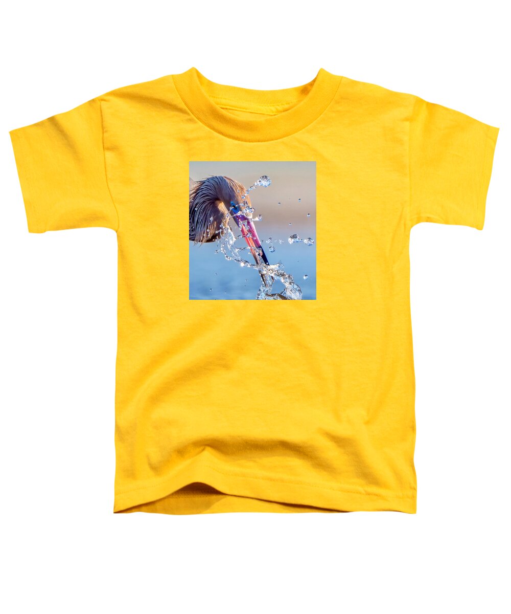 Heron Catching Its Prey in Motion - Toddler T-Shirt