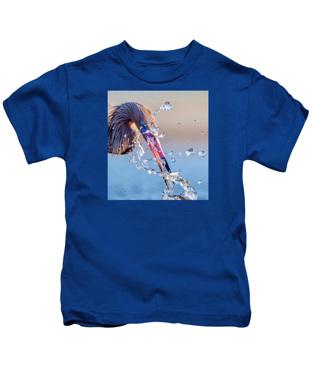 Heron Catching Its Prey in Motion - Kids T-Shirt