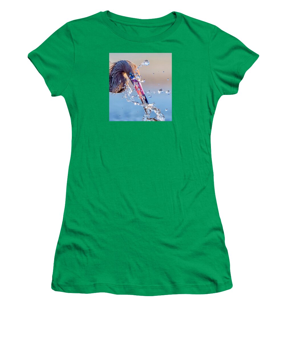 Heron Catching Its Prey in Motion - Women's T-Shirt