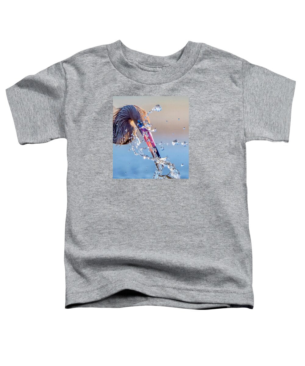 Heron Catching Its Prey in Motion - Toddler T-Shirt
