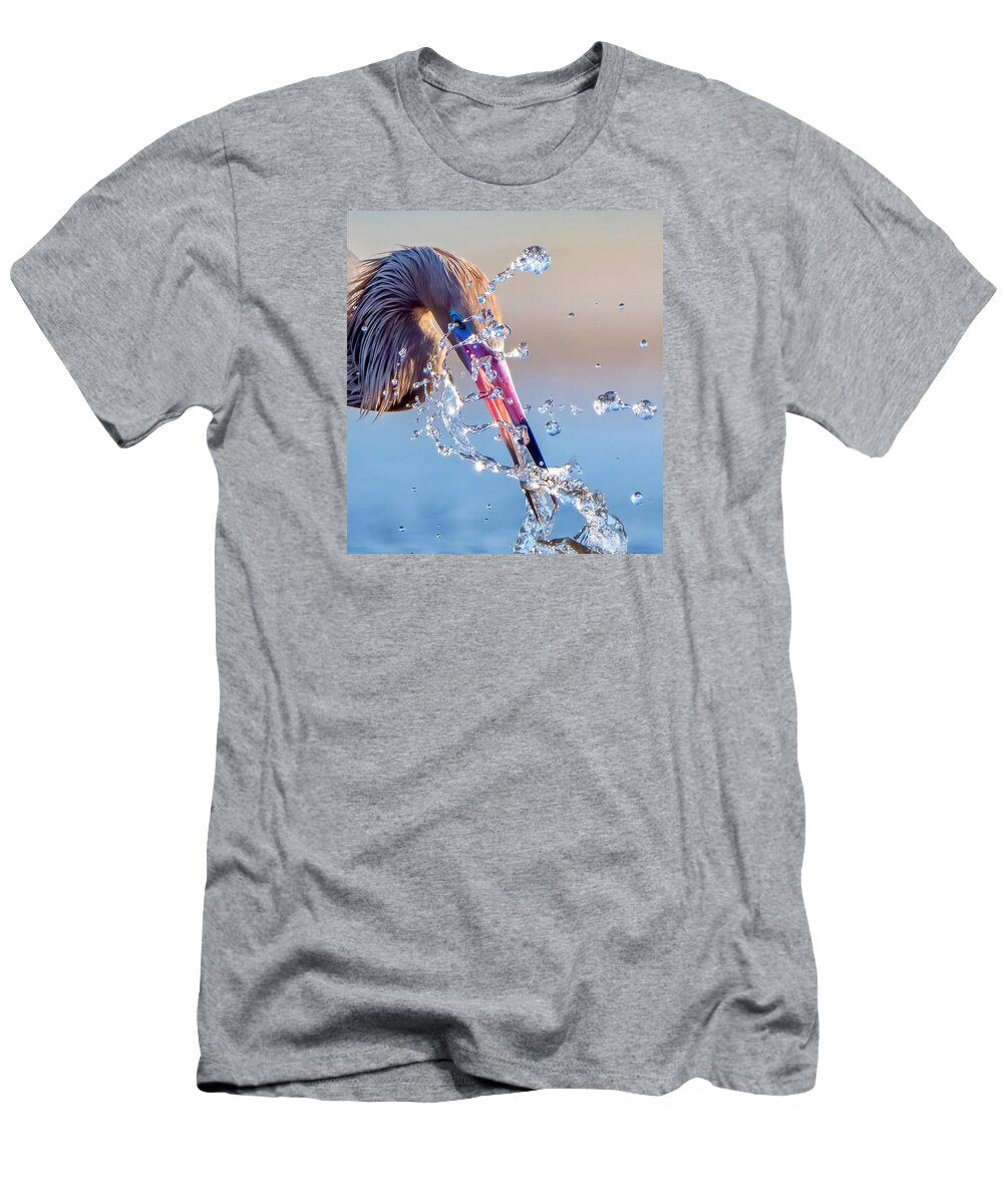 Heron Catching Its Prey in Motion - T-Shirt
