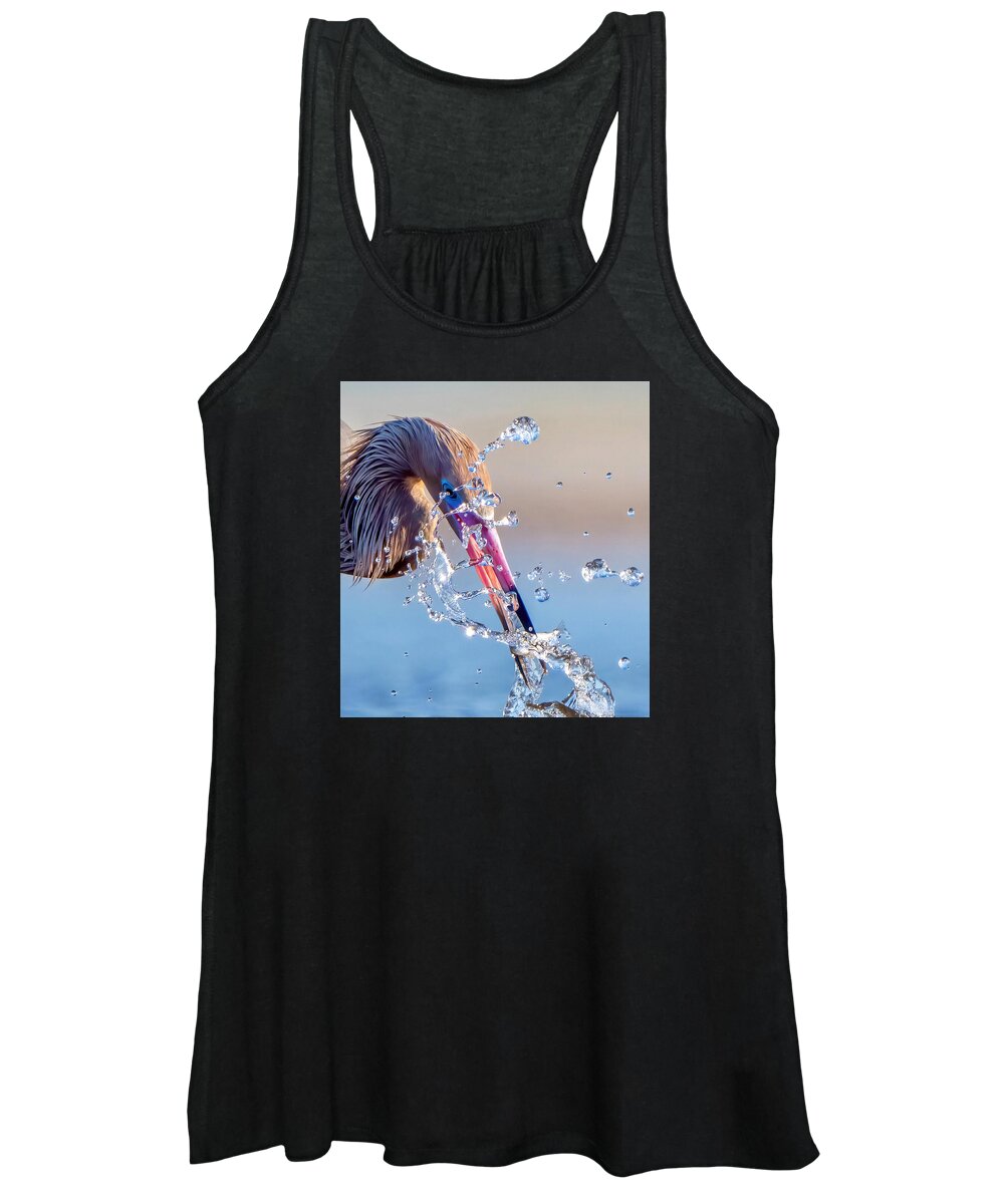 Heron Catching Its Prey in Motion - Women's Tank Top