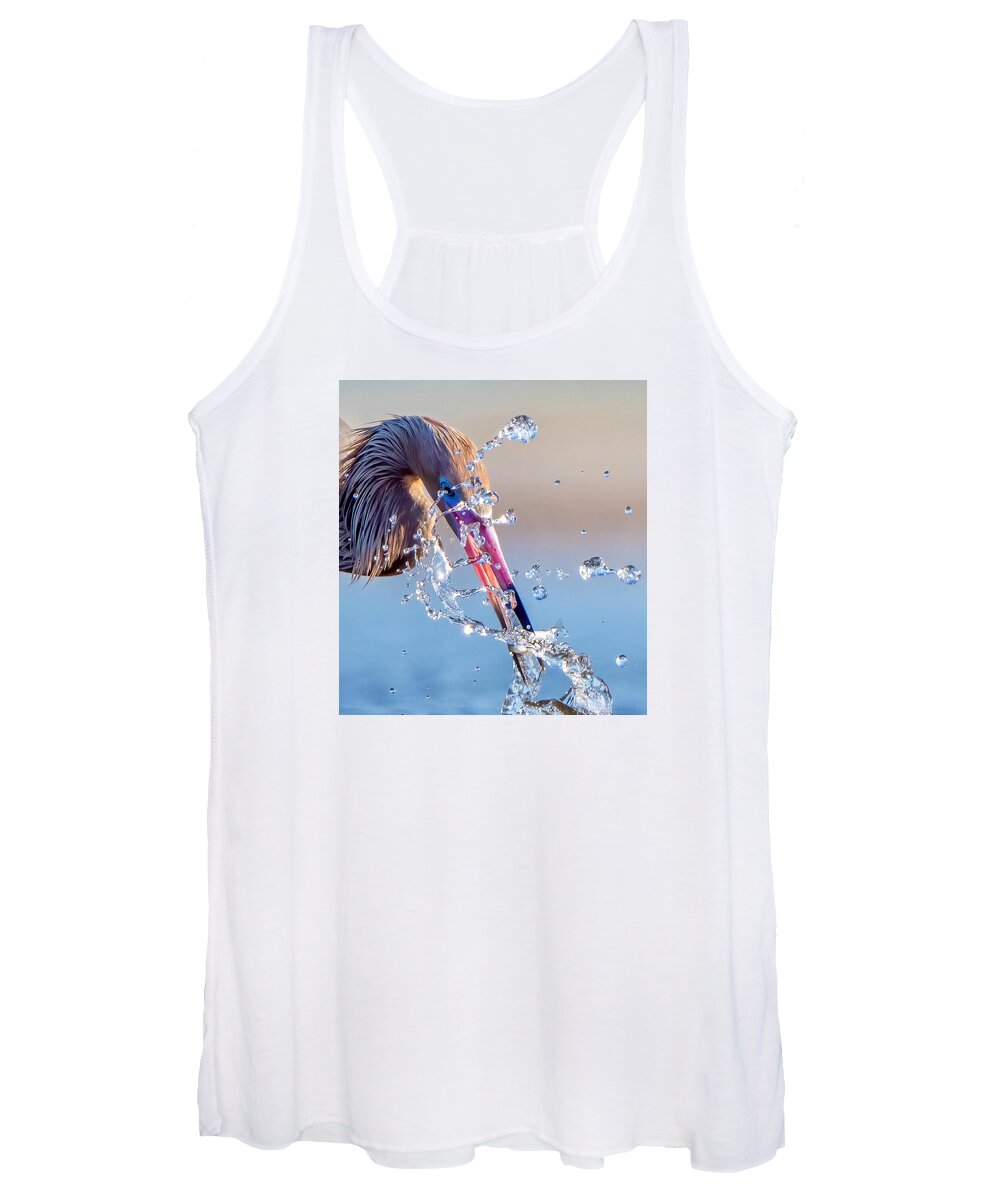 Heron Catching Its Prey in Motion - Women's Tank Top