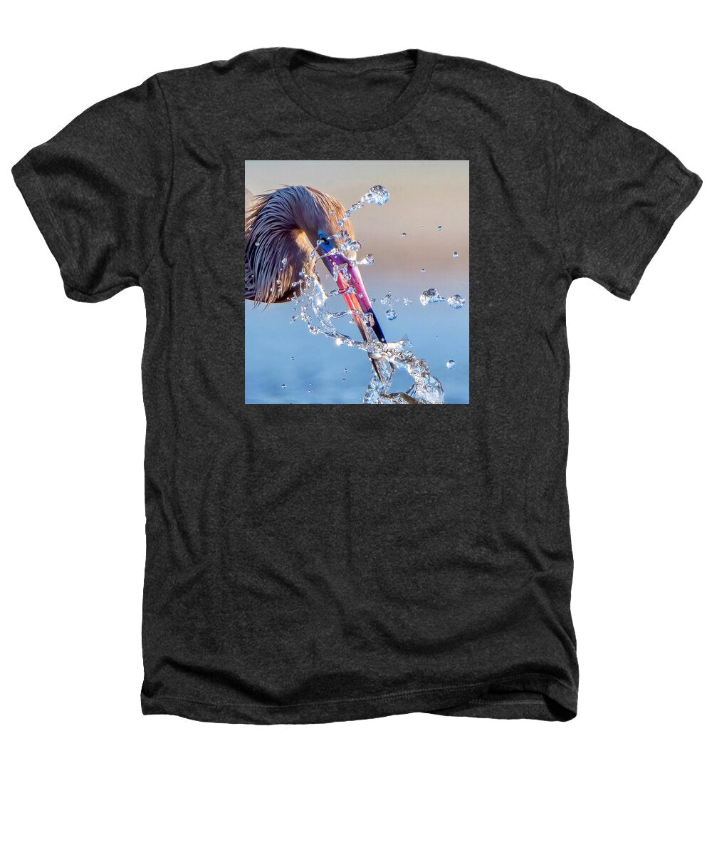 Heron Catching Its Prey in Motion - Heathers T-Shirt