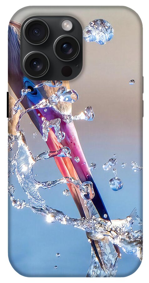 Heron Catching Its Prey in Motion - Phone Case