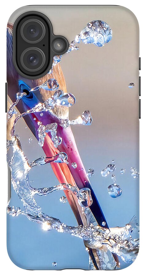 Heron Catching Its Prey in Motion - Phone Case