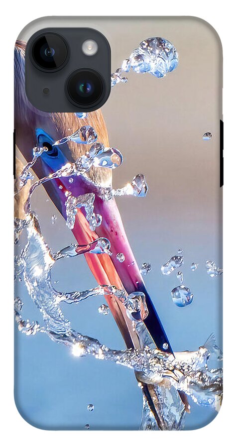 Heron Catching Its Prey in Motion - Phone Case