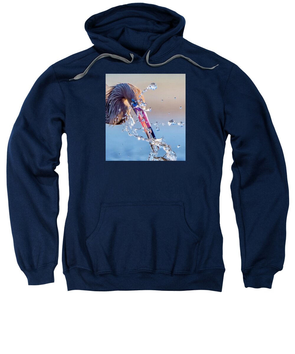Heron Catching Its Prey in Motion - Sweatshirt