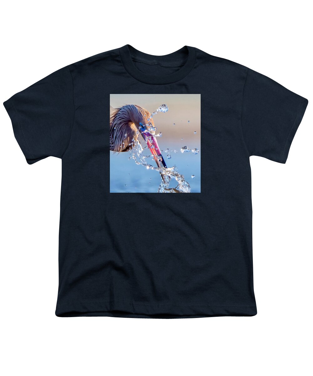 Heron Catching Its Prey in Motion - Youth T-Shirt