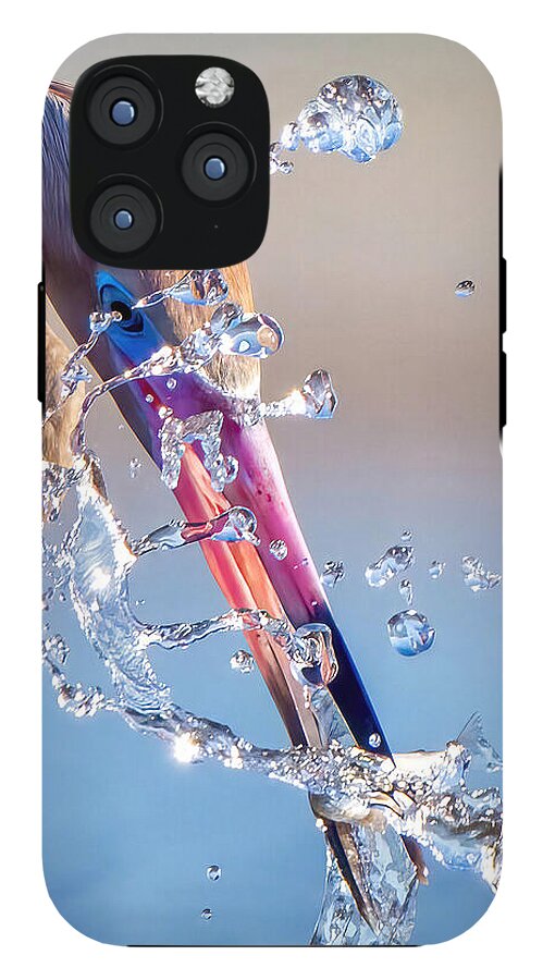 Heron Catching Its Prey in Motion - Phone Case