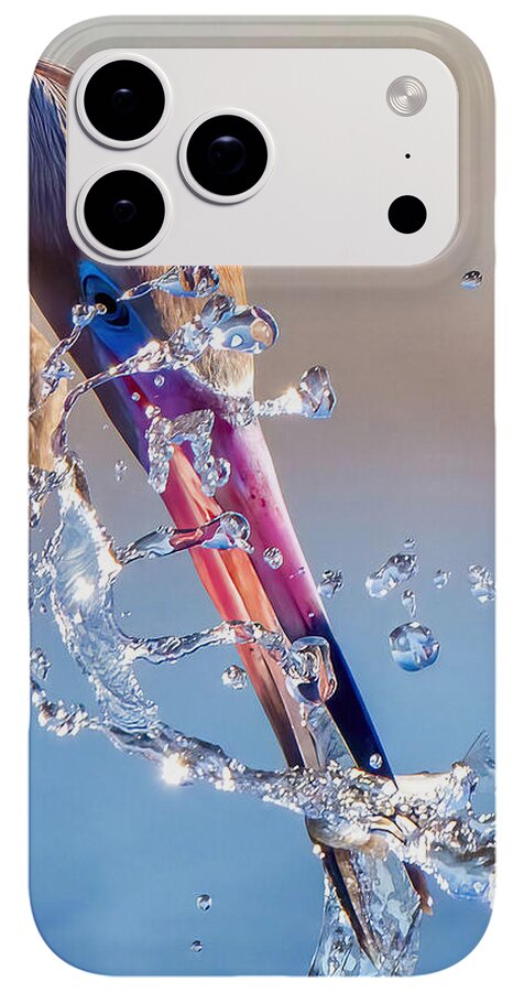 Heron Catching Its Prey in Motion - Phone Case