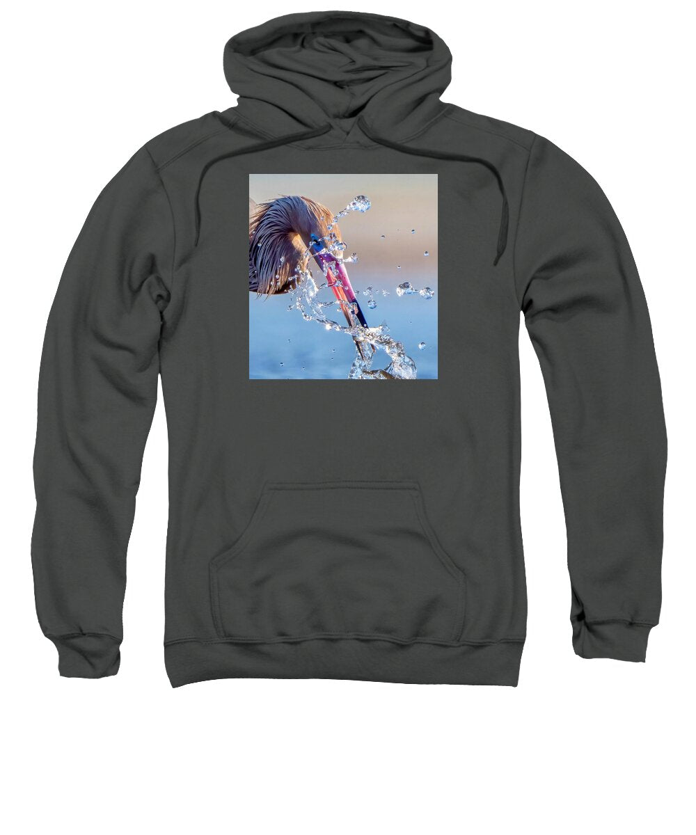 Heron Catching Its Prey in Motion - Sweatshirt
