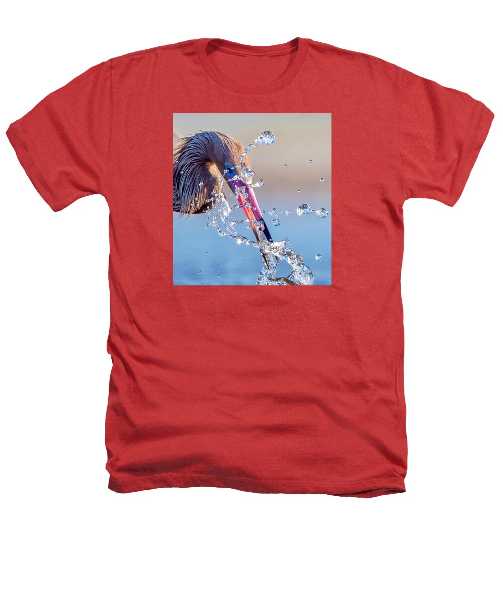 Heron Catching Its Prey in Motion - Heathers T-Shirt