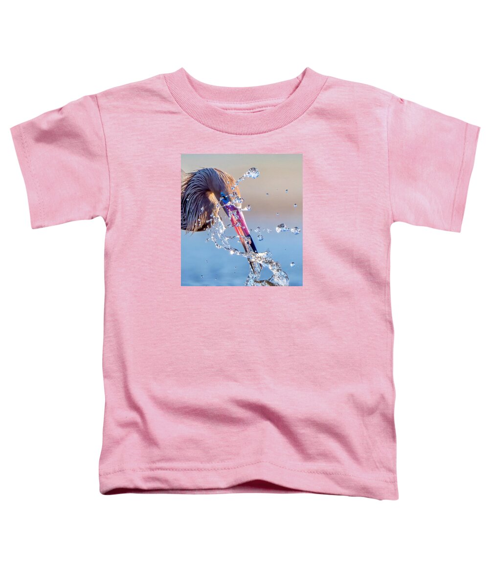 Heron Catching Its Prey in Motion - Toddler T-Shirt