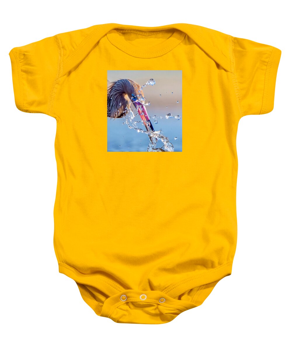 Heron Catching Its Prey in Motion - Baby One-Piece