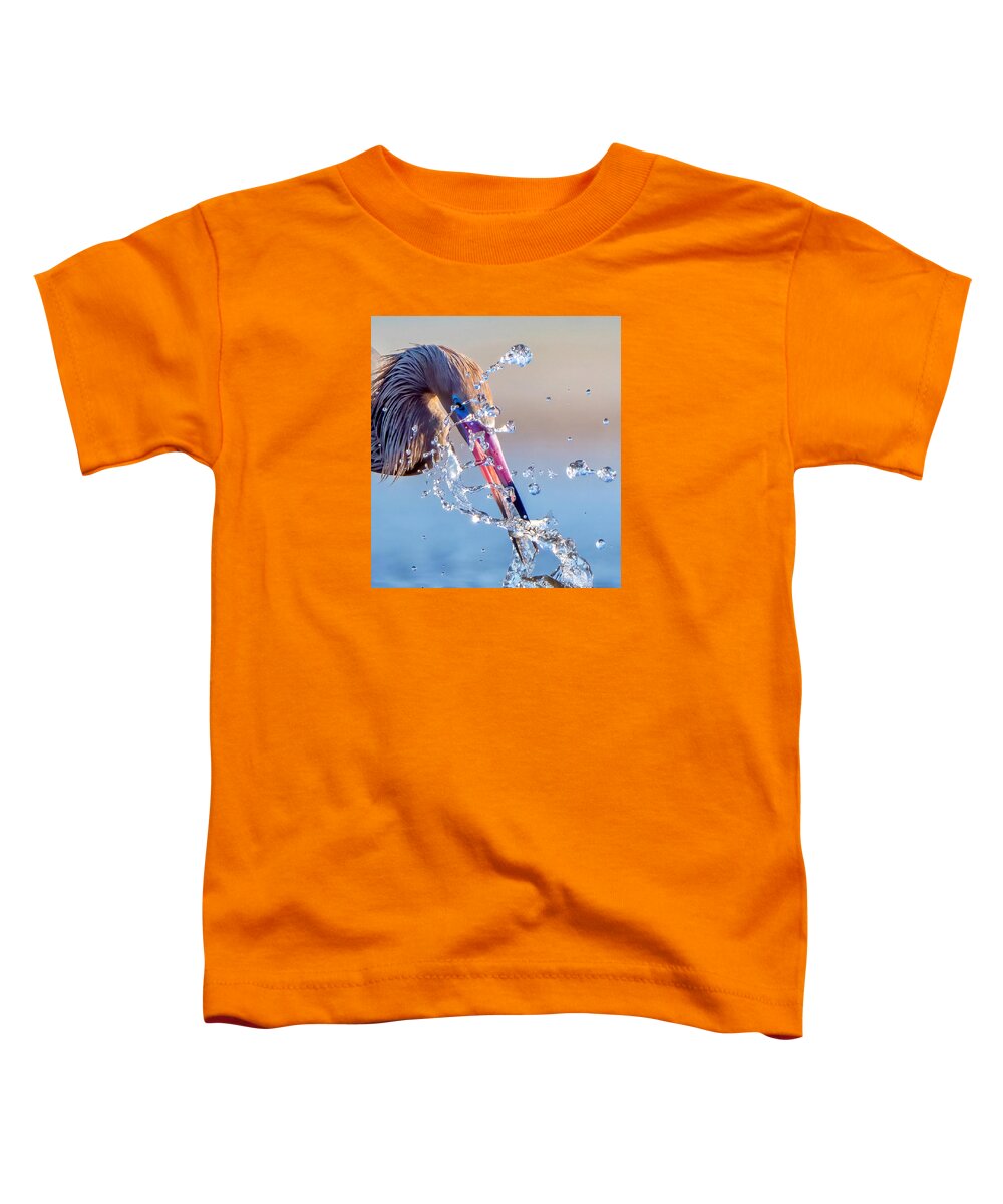 Heron Catching Its Prey in Motion - Toddler T-Shirt