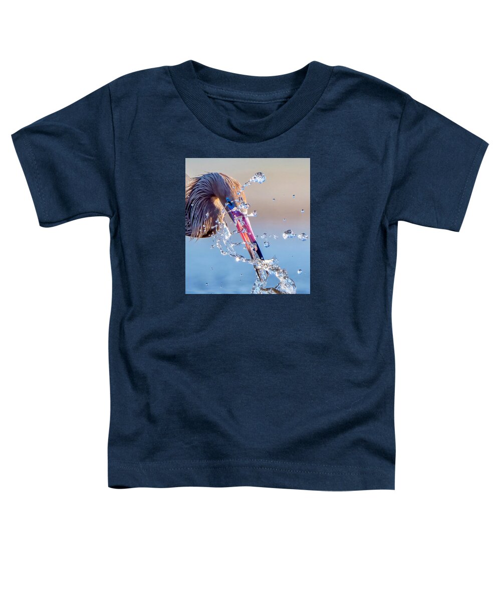 Heron Catching Its Prey in Motion - Toddler T-Shirt