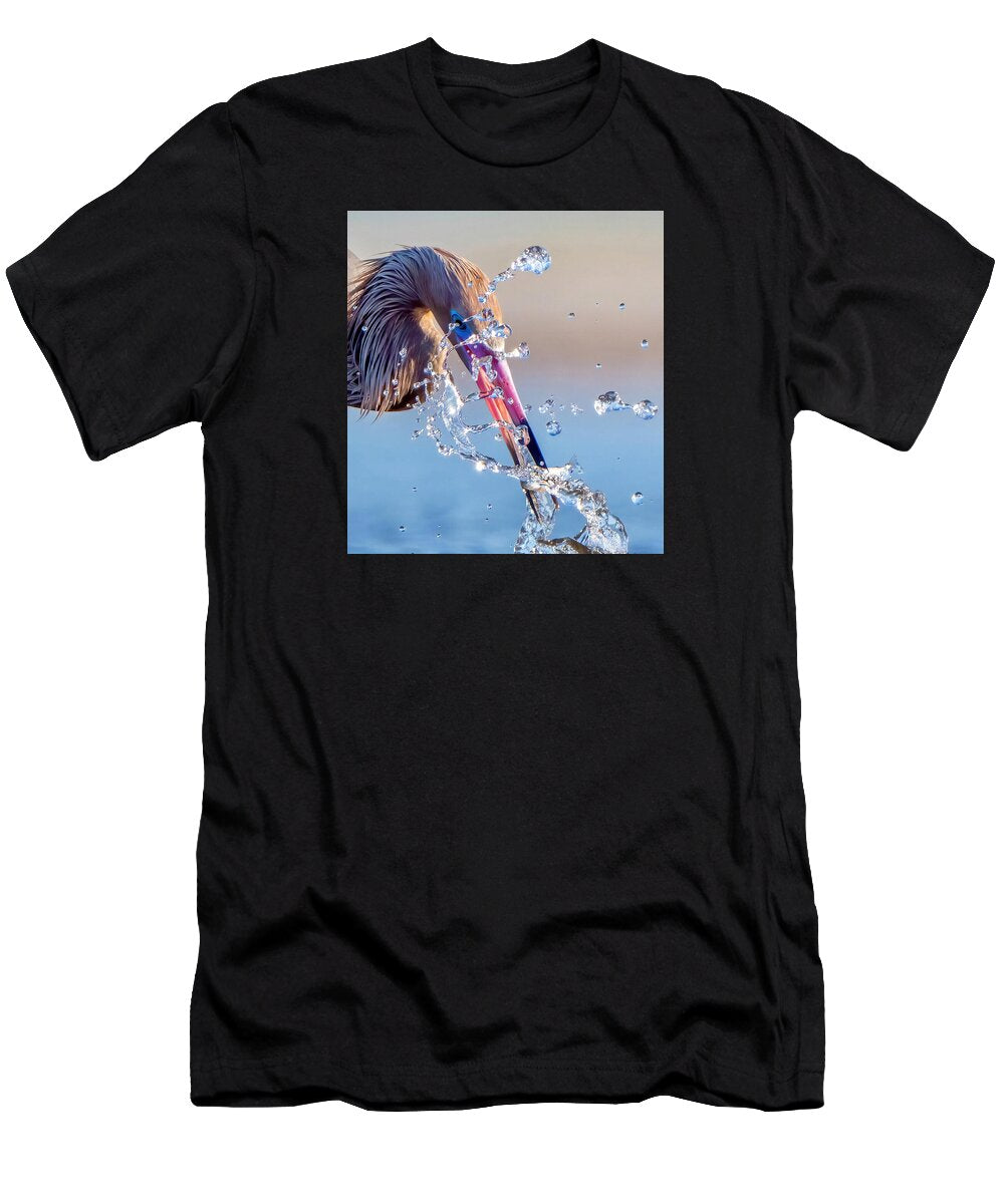 Heron Catching Its Prey in Motion - T-Shirt