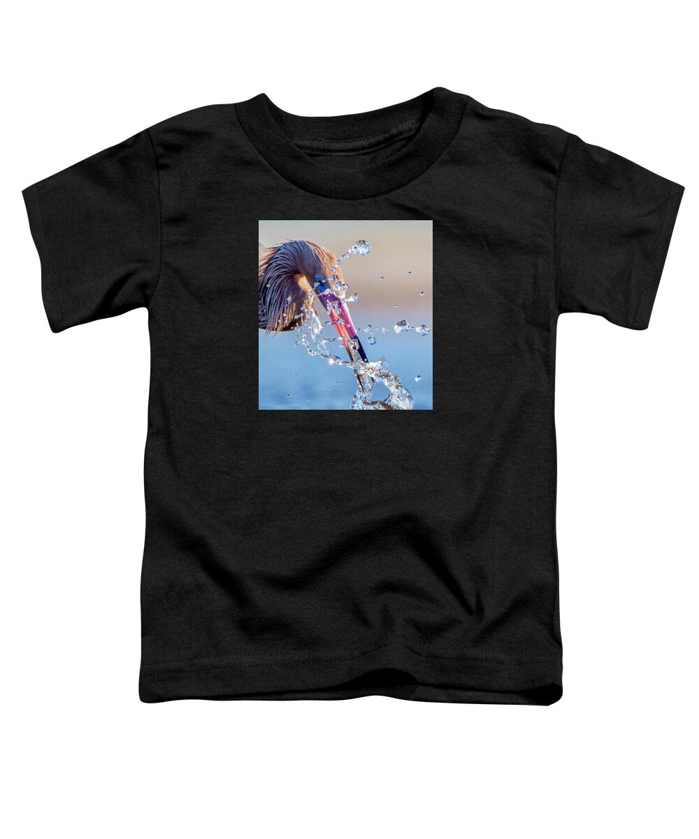 Heron Catching Its Prey in Motion - Toddler T-Shirt