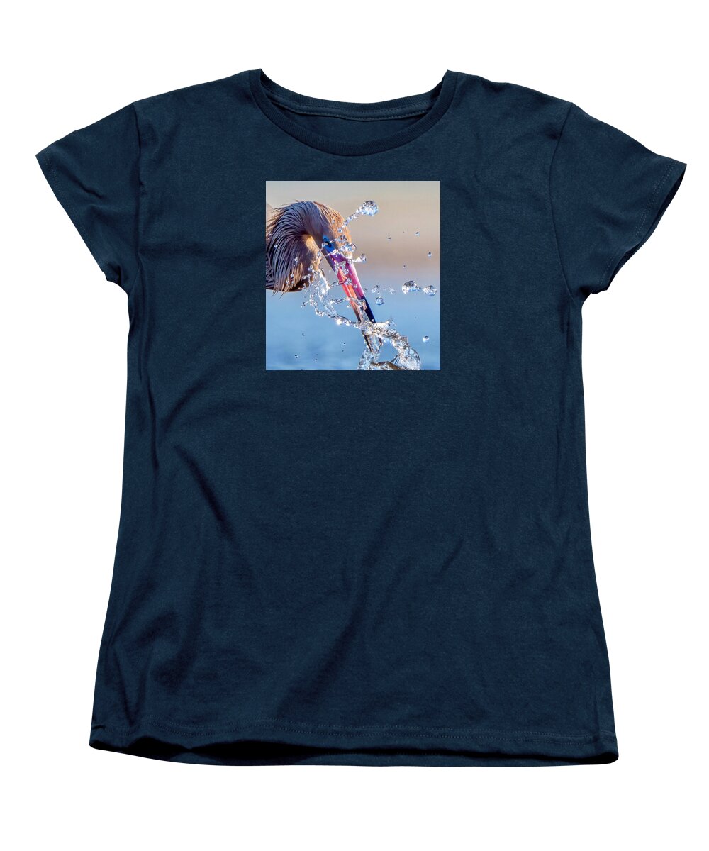 Heron Catching Its Prey in Motion - Women's T-Shirt (Standard Fit)