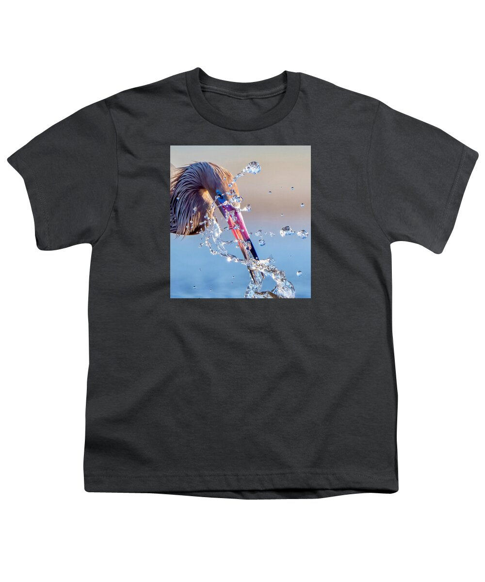 Heron Catching Its Prey in Motion - Youth T-Shirt
