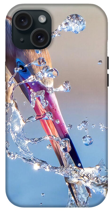 Heron Catching Its Prey in Motion - Phone Case