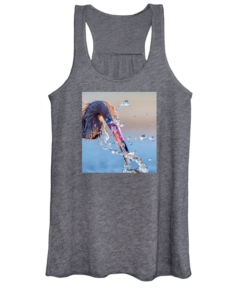 Heron Catching Its Prey in Motion - Women's Tank Top