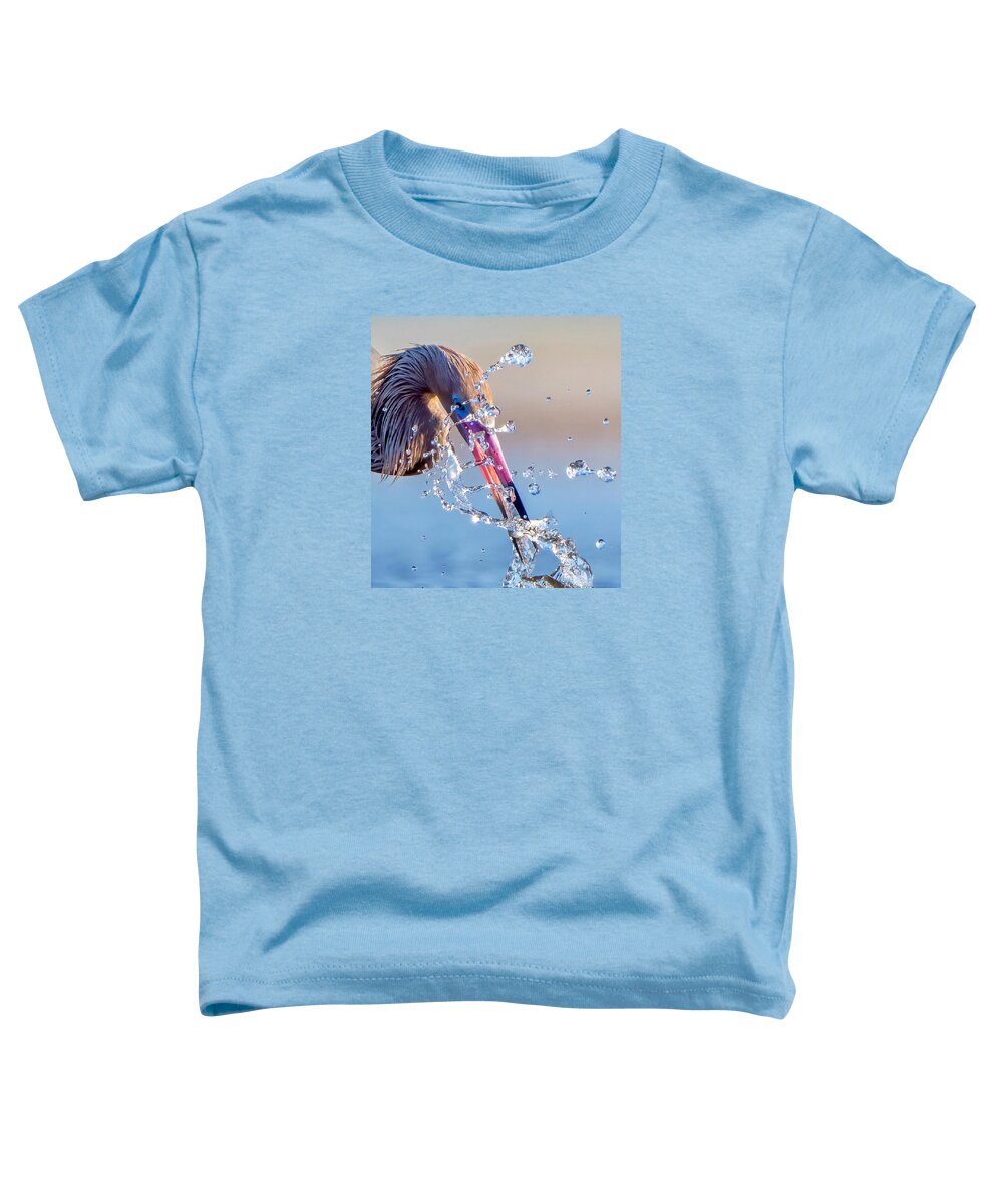 Heron Catching Its Prey in Motion - Toddler T-Shirt