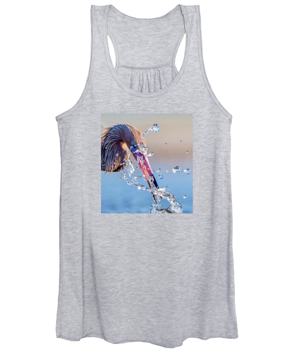 Heron Catching Its Prey in Motion - Women's Tank Top