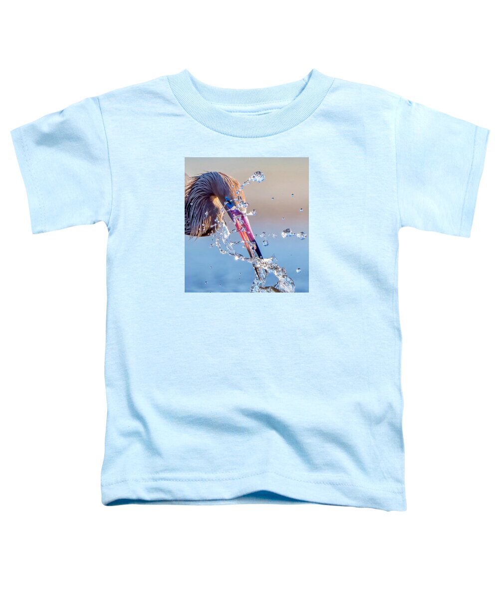 Heron Catching Its Prey in Motion - Toddler T-Shirt