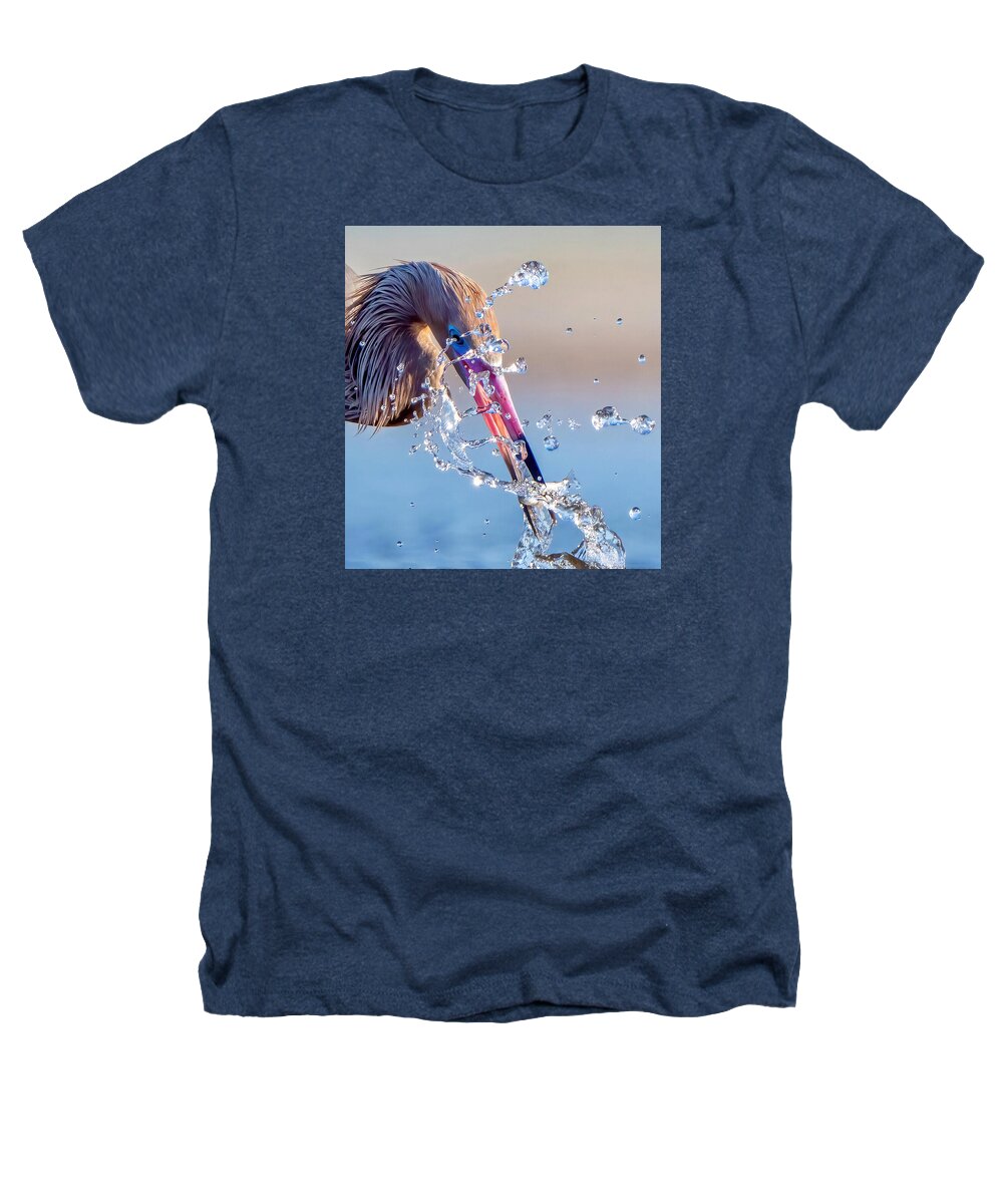 Heron Catching Its Prey in Motion - Heathers T-Shirt