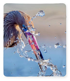 Heron Catching Its Prey in Motion - Blanket